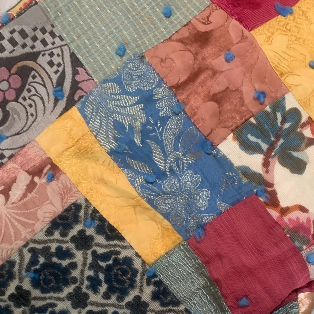 Handcrafted Patchwork Quilt with Multicolor Design